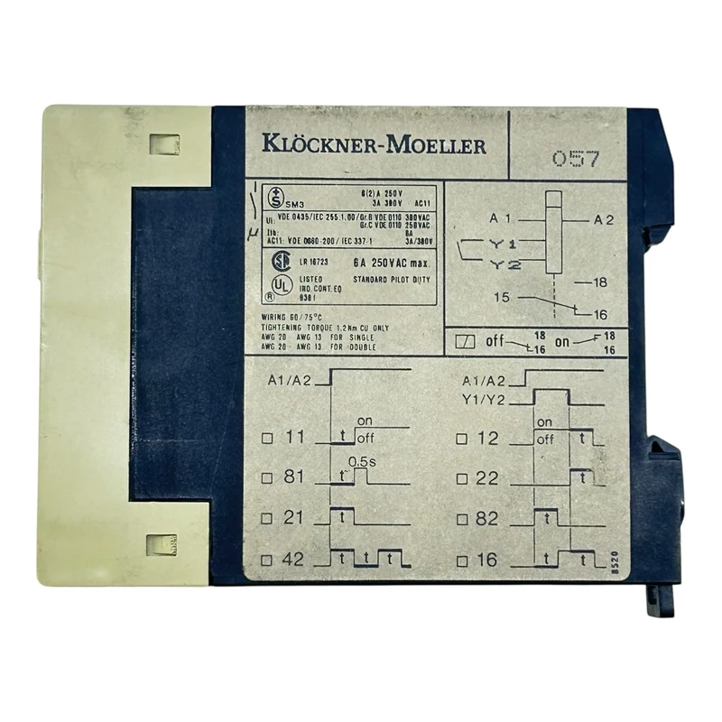 Klöckner-Moeller Zeitrelais Zeitverzögerung TE68 6A 250 V AC Timer Modul