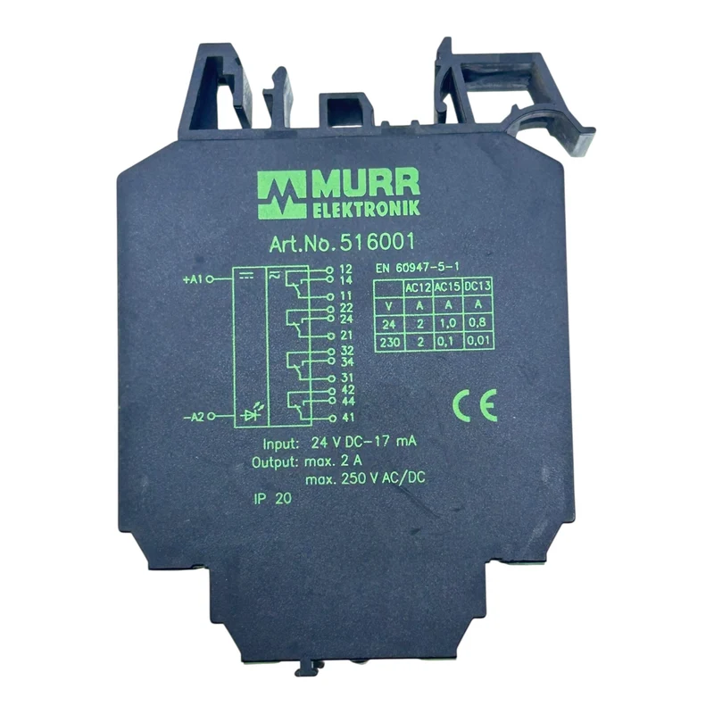 Murr Elektronik Relaismodul 516001 24VDC 2A 250V AC/DC IP20 für Industrie