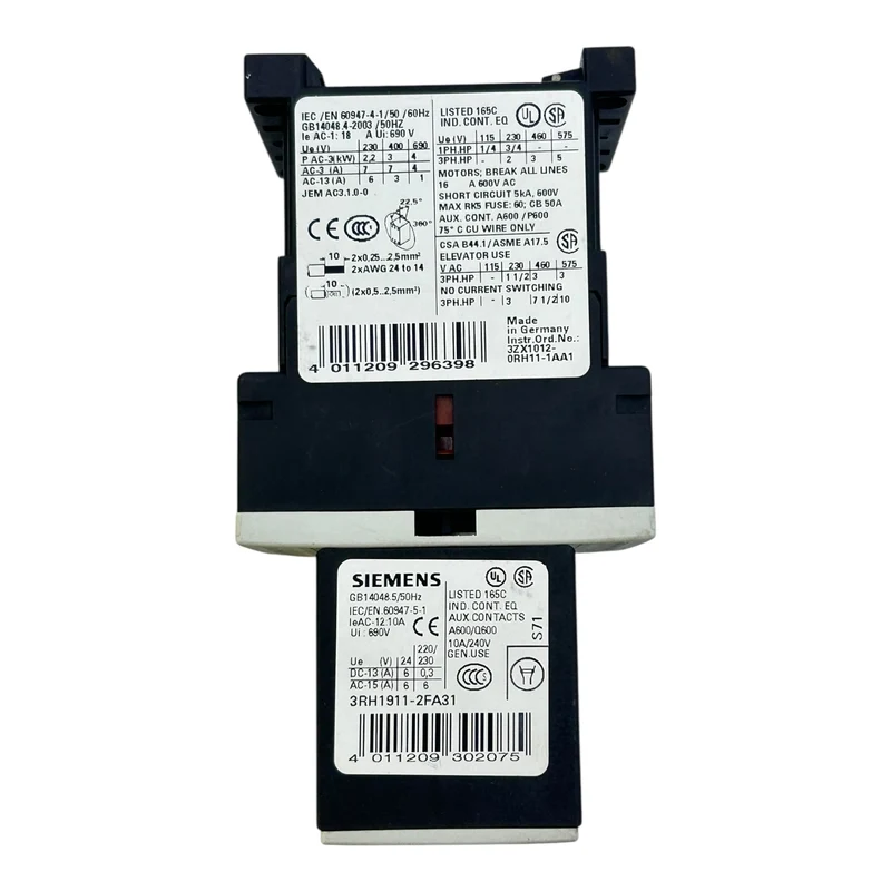Siemens Schütz 230V 3RT1015-2AP01 + Hilfsschalter 3RH1911-2FA31 AC AUX