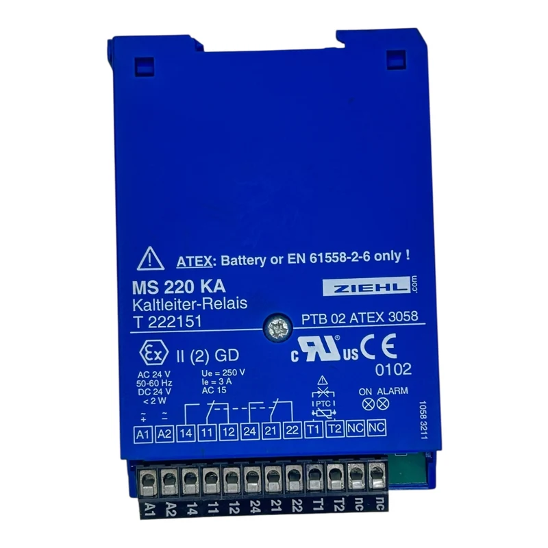 Ziehl Kaltleiterrelais 24V MS 220 KA T222151 PTC AC/DC ATEX Alarm Ex II(2)GD