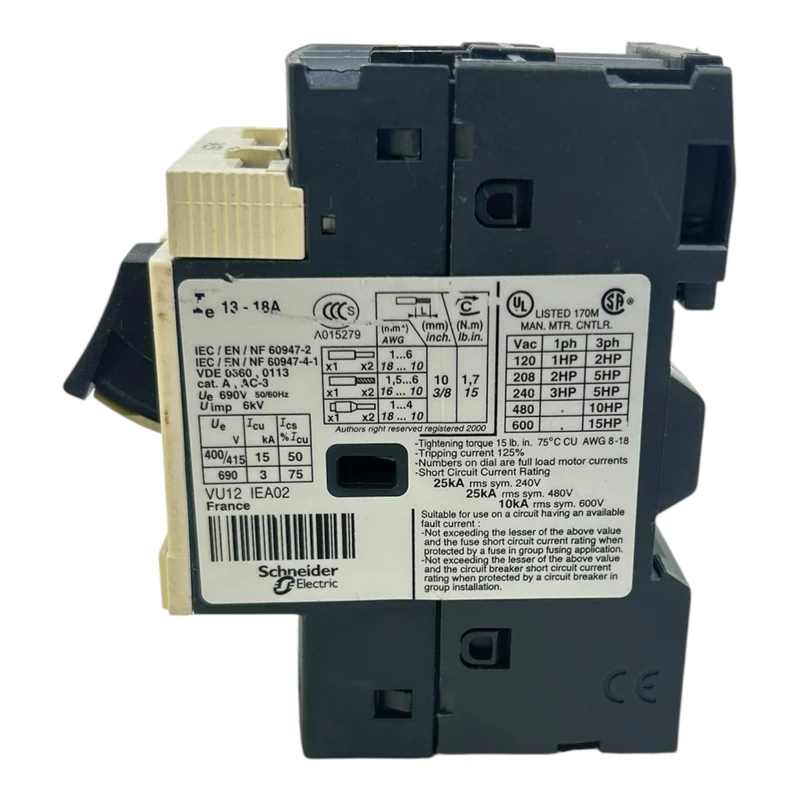 Schneider Motorschutzschalter VU12-IEA02 13–18A 690V Motorstarter