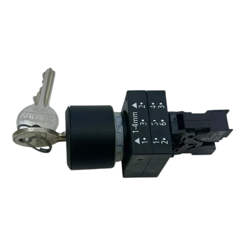 Siemens Schlüsselschalter 3SB3403-0B 1S 10A 400V mit Schlüssel schwarz Siemens