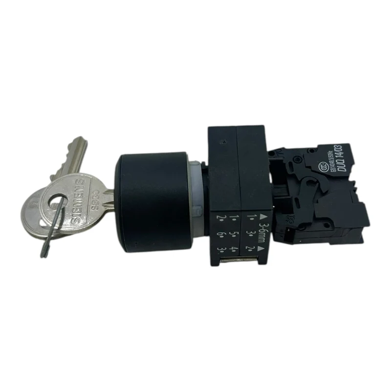 Siemens Schlüsselschalter 3SB3403-0B 1S 10A 400V mit Schlüssel schwarz Siemens