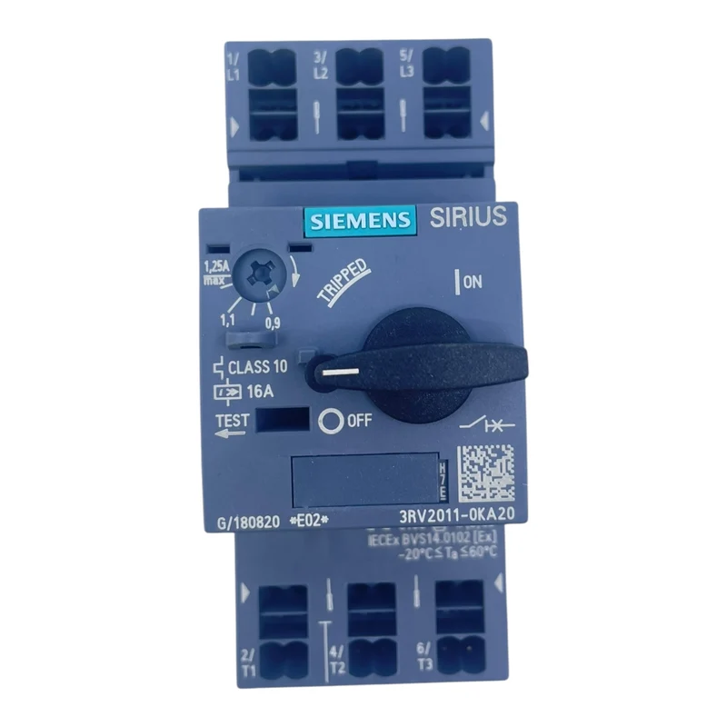 Siemens Motorschutzschalter 0,9–1,25A 3RV2011-0KA20 16A 690V Class10 3-polig