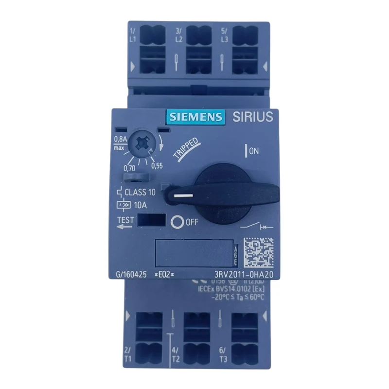 Siemens Motorschutzschalter SIRIUS 0,55–0,8 A Class 10 3RV2011-0HA20