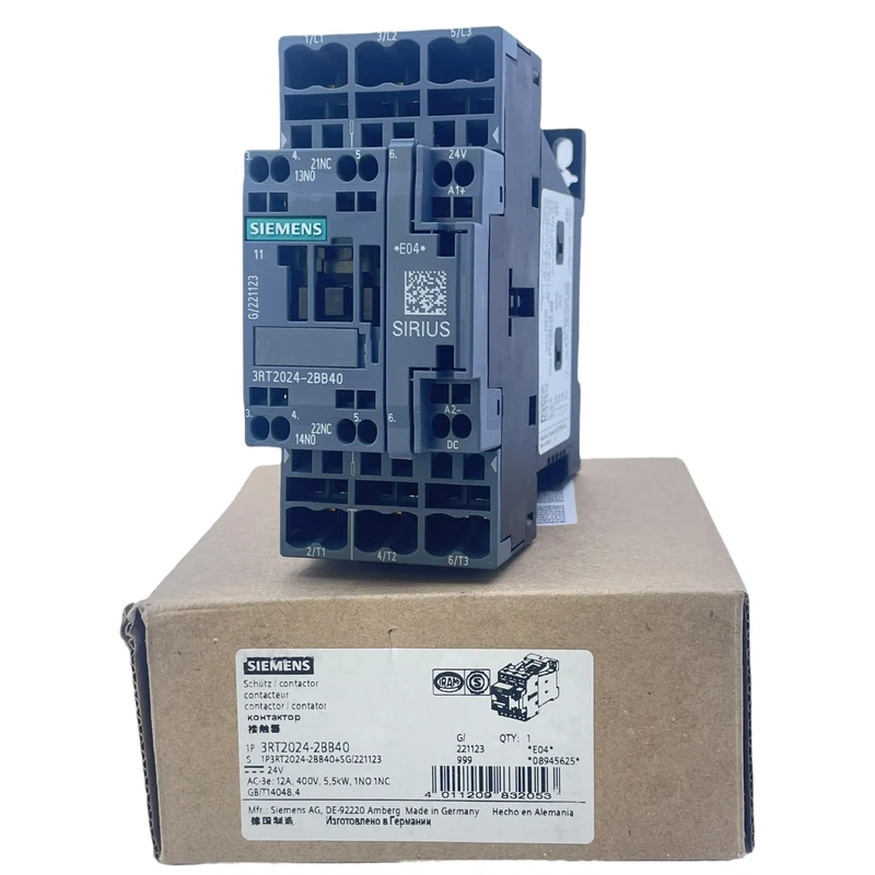 Siemens Schütz Leistungsschütz 3RT2024-2BB40 24V DC Sirius 3-polig