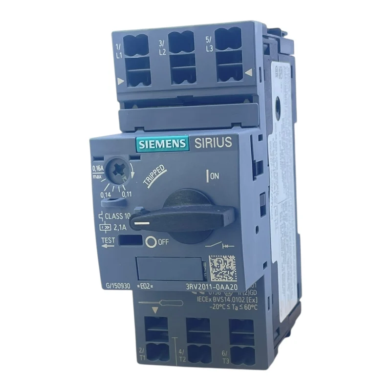 Siemens Motorschutzschalter SIRIUS 0,11–0,16 A 3RV2011-0AA20 3-polig