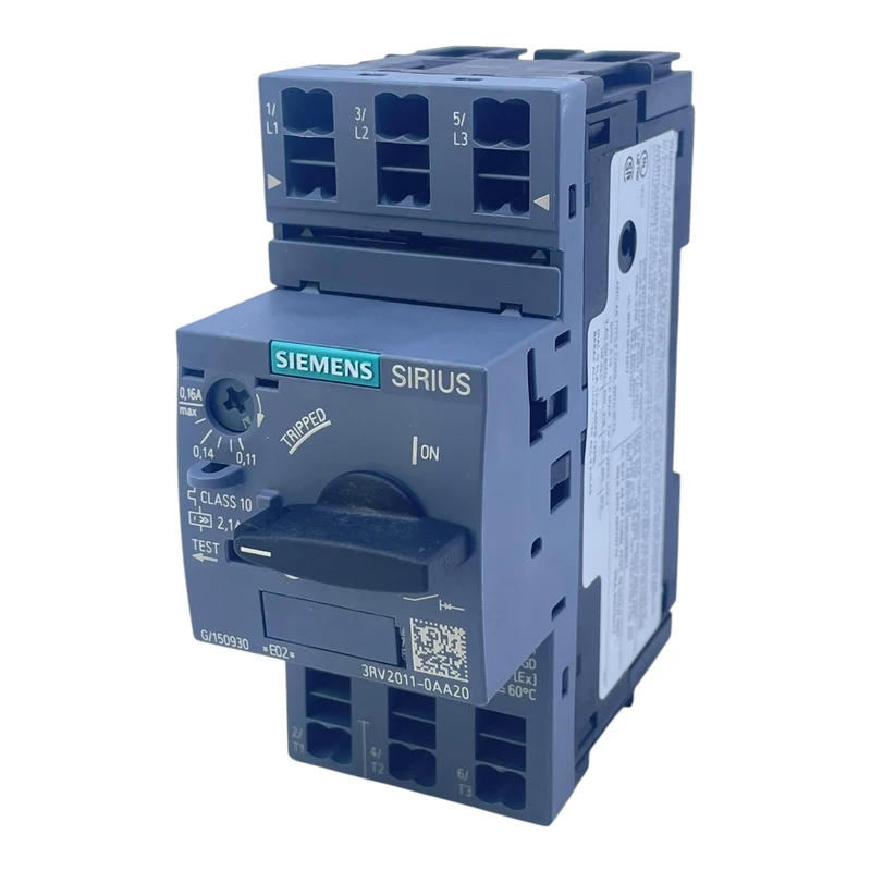 Siemens Motorschutzschalter SIRIUS 0,11–0,16 A 3RV2011-0AA20 3-polig