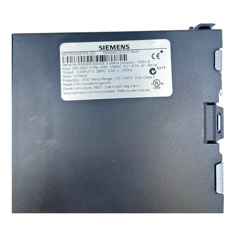 Siemens Frequenzumrichter 0,75kW Micromaster 420 6SE6420-2UC17-5AA1