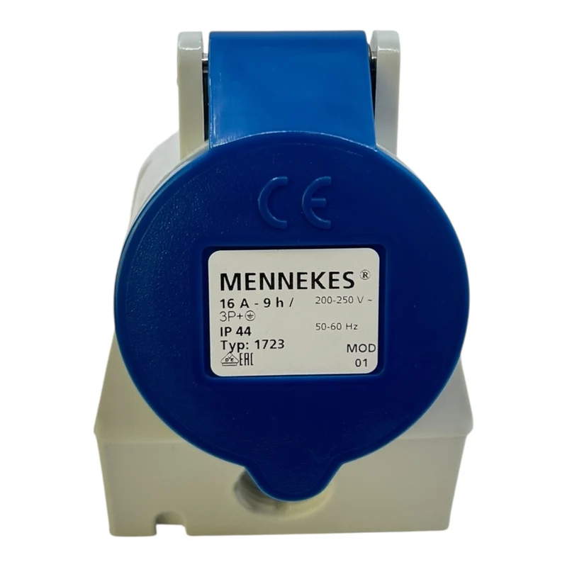 Mennekes CEE Wandsteckdose 16A 200–250 V Typ 1723 IP44 3P+ Industrie