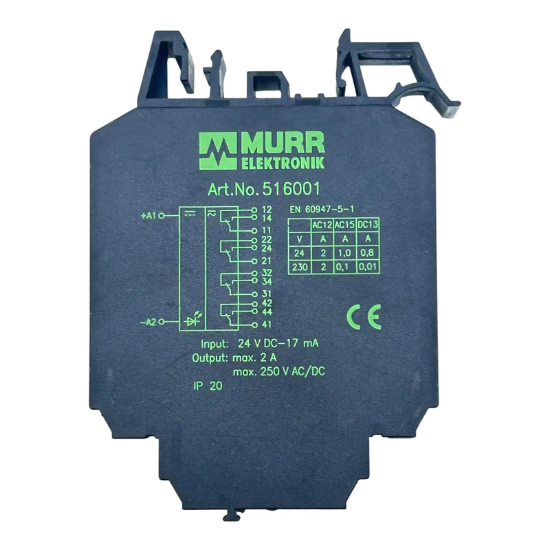 Murr Elektronik Relaismodul 516001 24VDC 2A 250V AC/DC IP20 für Industrie