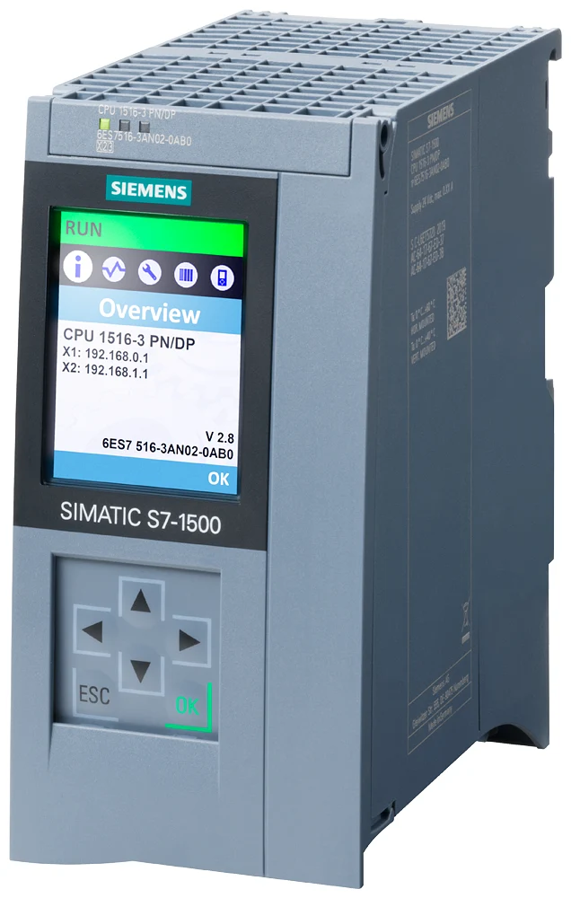 Siemens 6ES7516-3AN02-0AB0 SIMATIC S7-1500 CPU 1516-3 PN/DP Central Processing Unit