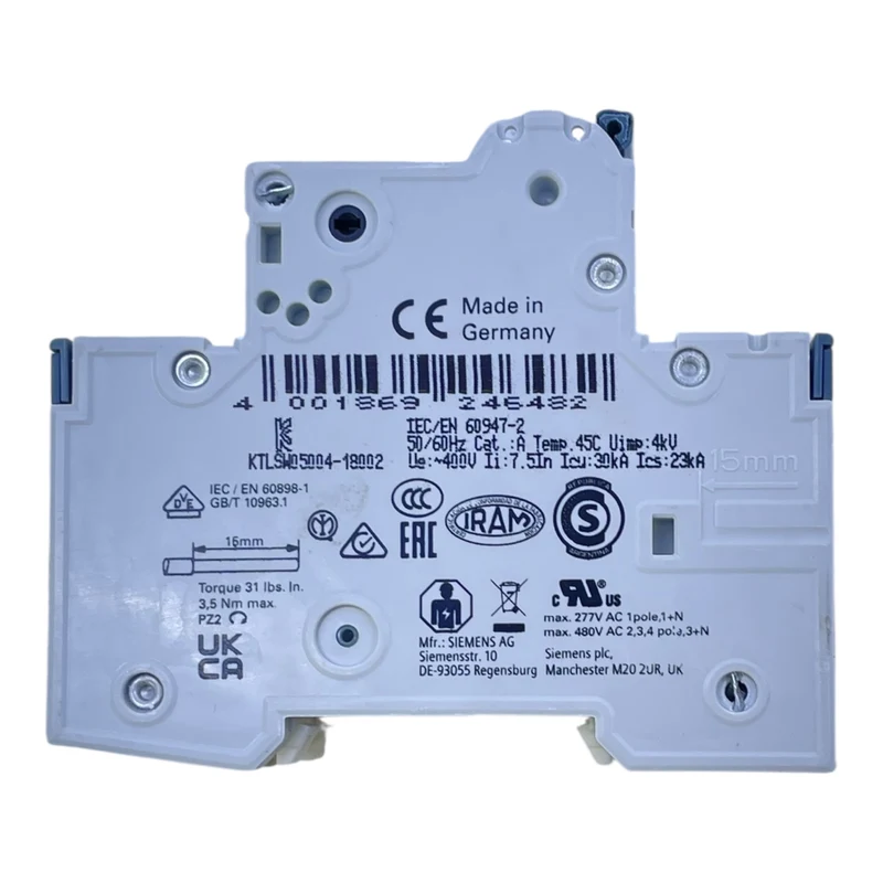 Siemens Leitungsschutzschalter 5SY6204-7 C4A 400V Sicherungsautomat VE: 6stk