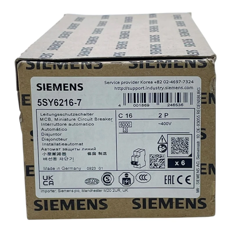 Siemens Leitungsschutzschalter 5SY6216-7 C16A 400V Sicherungsautomat VE:6stk