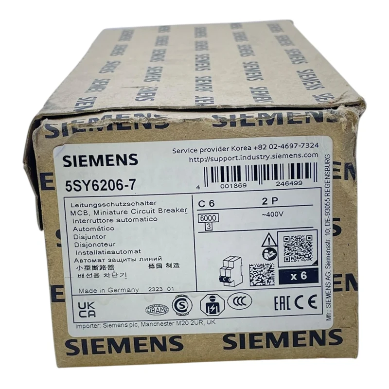 Siemens Leitungsschutzschalter 5SY6206-7 C6A 400V Sicherungsautomat VE:6stk