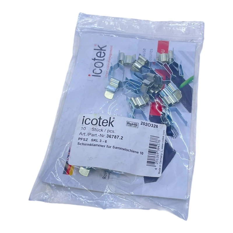 icotek Schirmklemme 36787.2 PFSZSKL 3–6 für Sammelschiene VE: 20 Stück