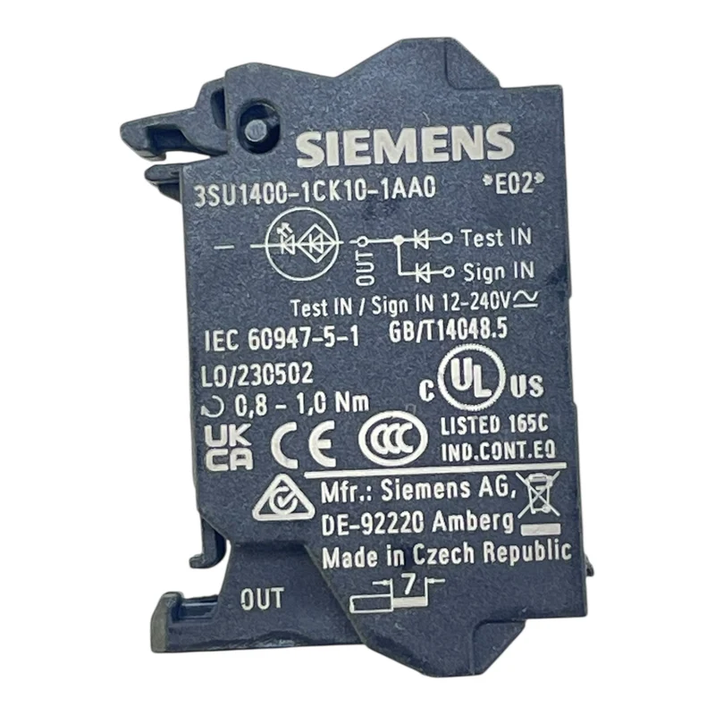 Siemens Leuchtmelder weiß 3SU1401-1BB60-1AA0 + 3SU1400-1CK10-1AA0 24V