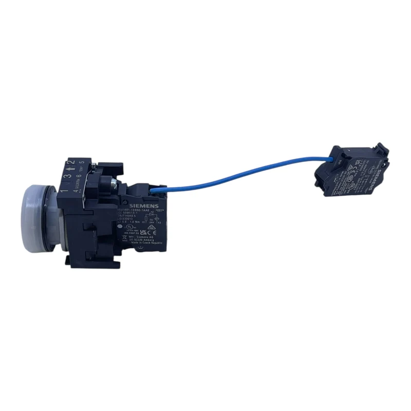 Siemens Leuchtmelder weiß 3SU1401-1BB60-1AA0 + 3SU1400-1CK10-1AA0 24V