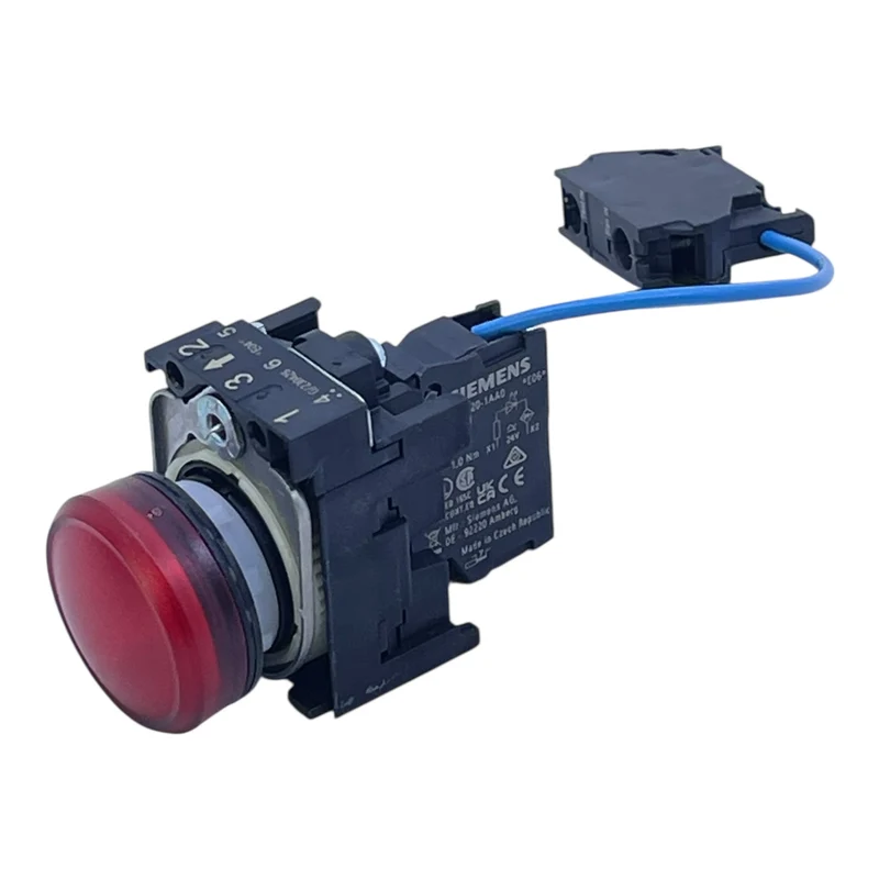 Siemens Leuchtmelder rot 3SU1401-1DB20-1AA0 + 3SU1400-1CK10-1AA0 24V
