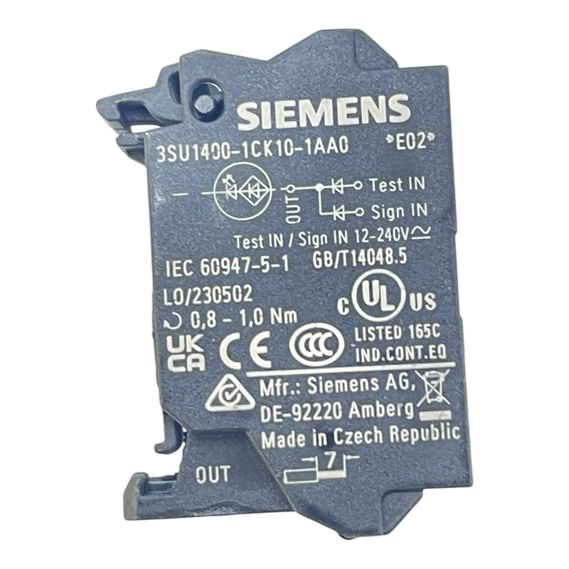 Siemens Leuchtmelder rot 3SU1401-1DB20-1AA0 + 3SU1400-1CK10-1AA0 24V