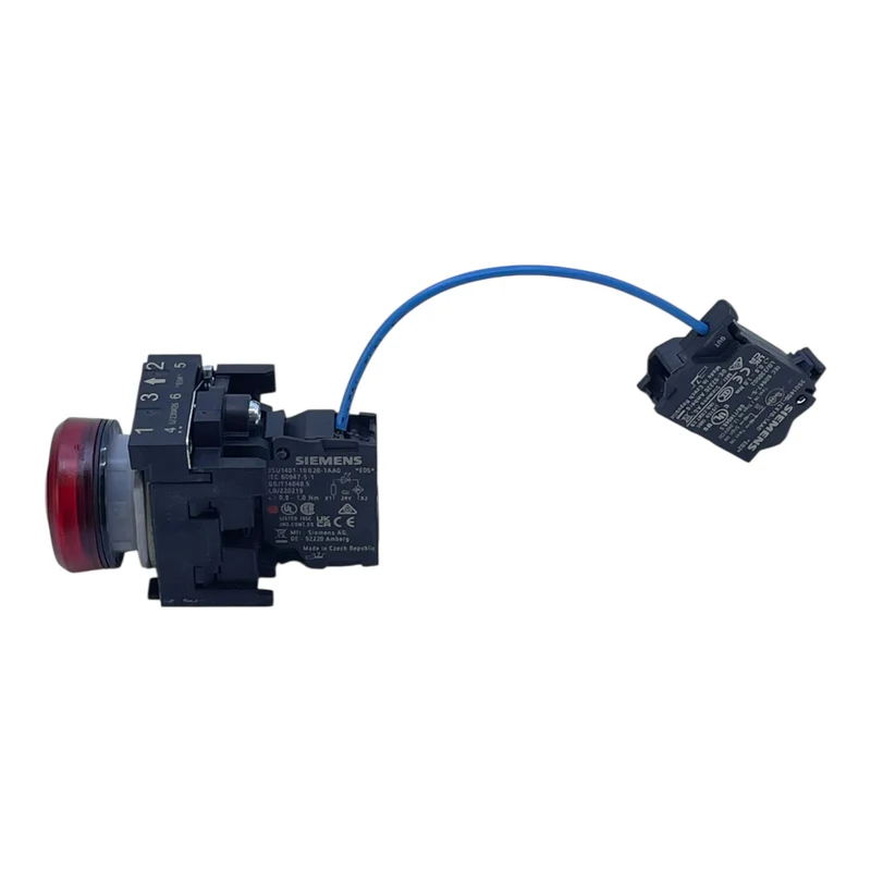 Siemens Leuchtmelder rot 3SU1401-1DB20-1AA0 + 3SU1400-1CK10-1AA0 24V
