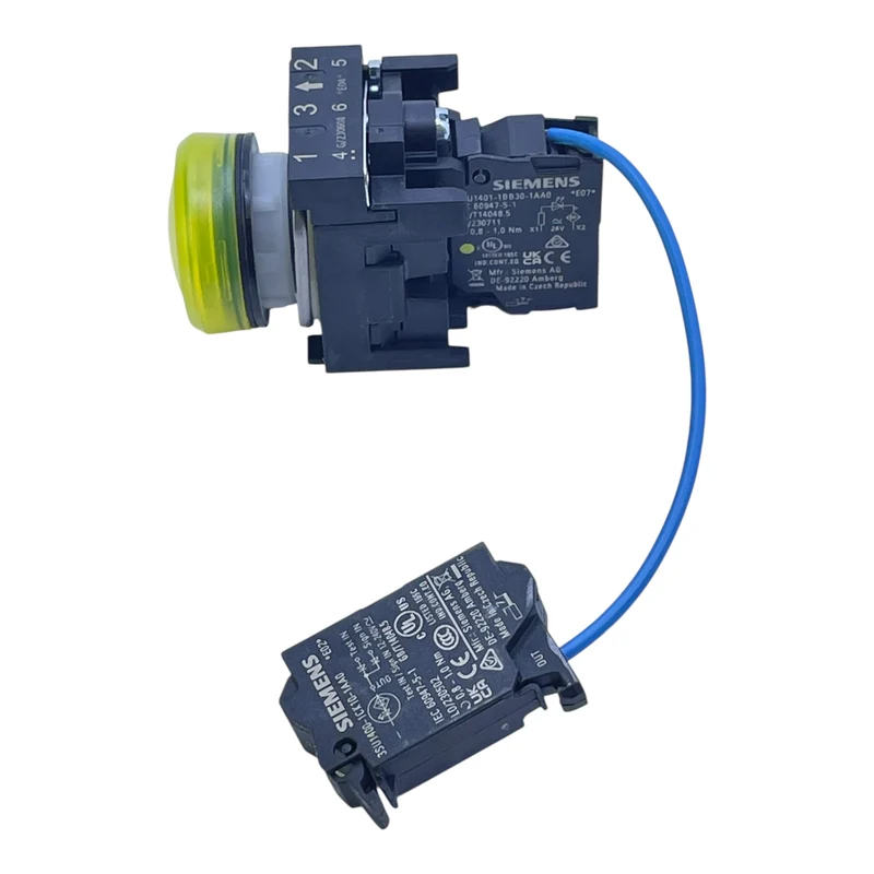 Siemens Leuchtmelder gelb 3SU1401-1BB30-1AA0 24V Drucktaster rund