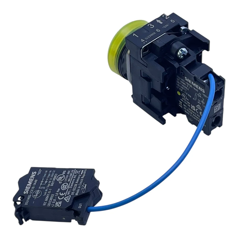 Siemens Leuchtmelder gelb 3SU1401-1BB30-1AA0 24V Drucktaster rund