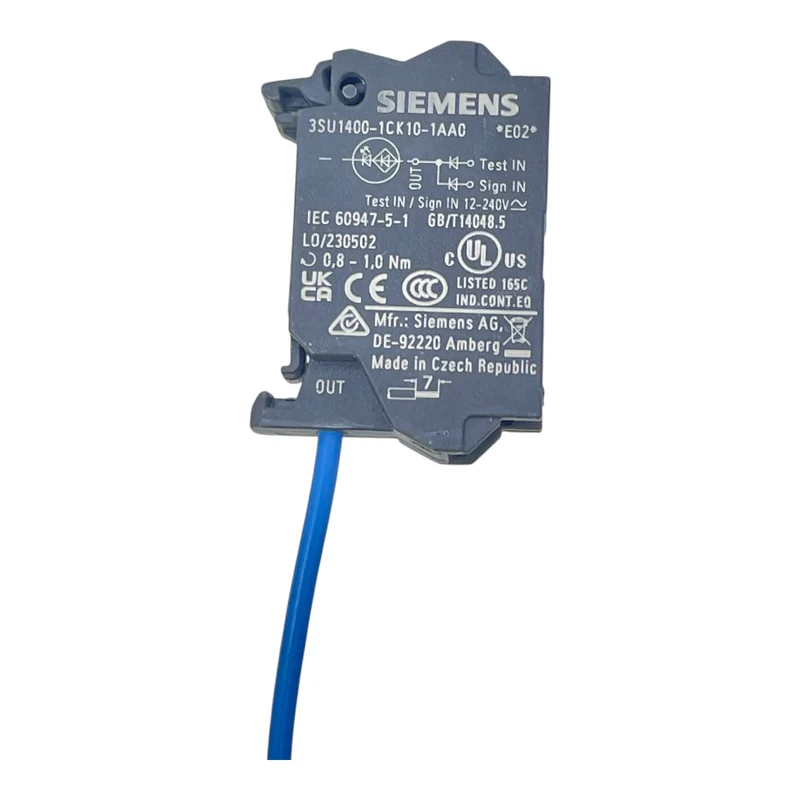 Siemens Drucktaster 3SU1400-1AA10-1FA0 mit LED-Modul 3SU1400-1CK10-1AA0 grün