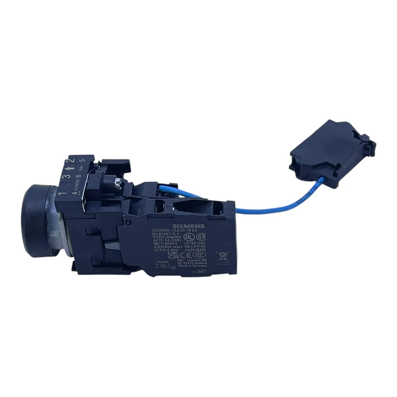 Siemens Drucktaster 3SU1400-1AA10-1FA0 mit LED-Modul 3SU1400-1CK10-1AA0 grün