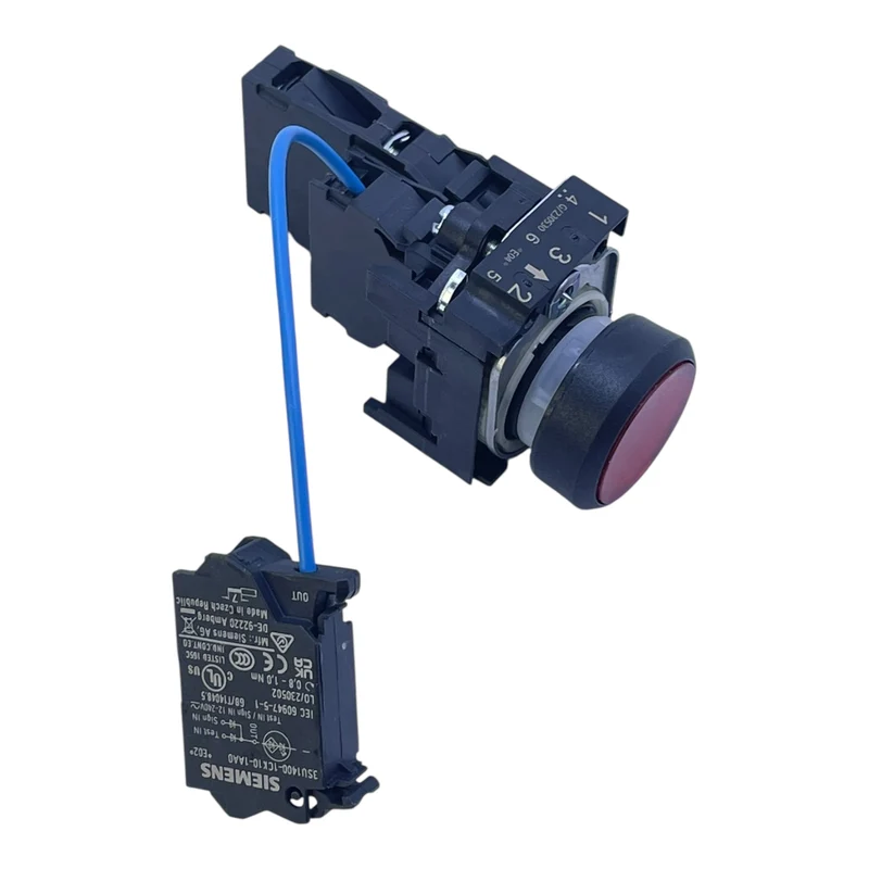 Siemens Taster 3SU1400-1AA10-1FA0 mit LED-Modul 3SU1400-1CK10-1AA0