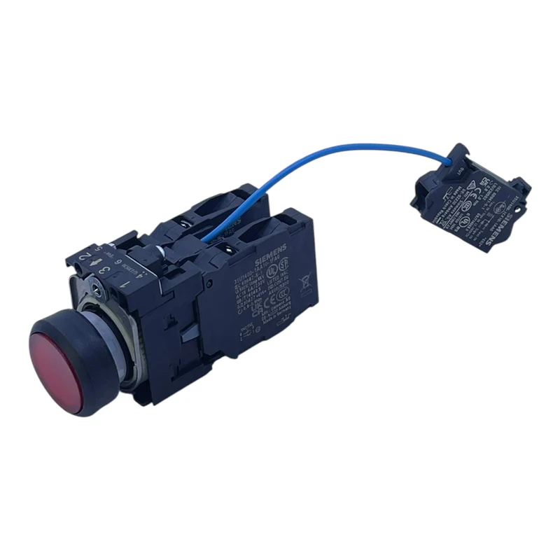 Siemens Drucktaster 3SU1400-1AA10-1FA0 mit LED-Modul 3SU1400-1CK10-1AAC
