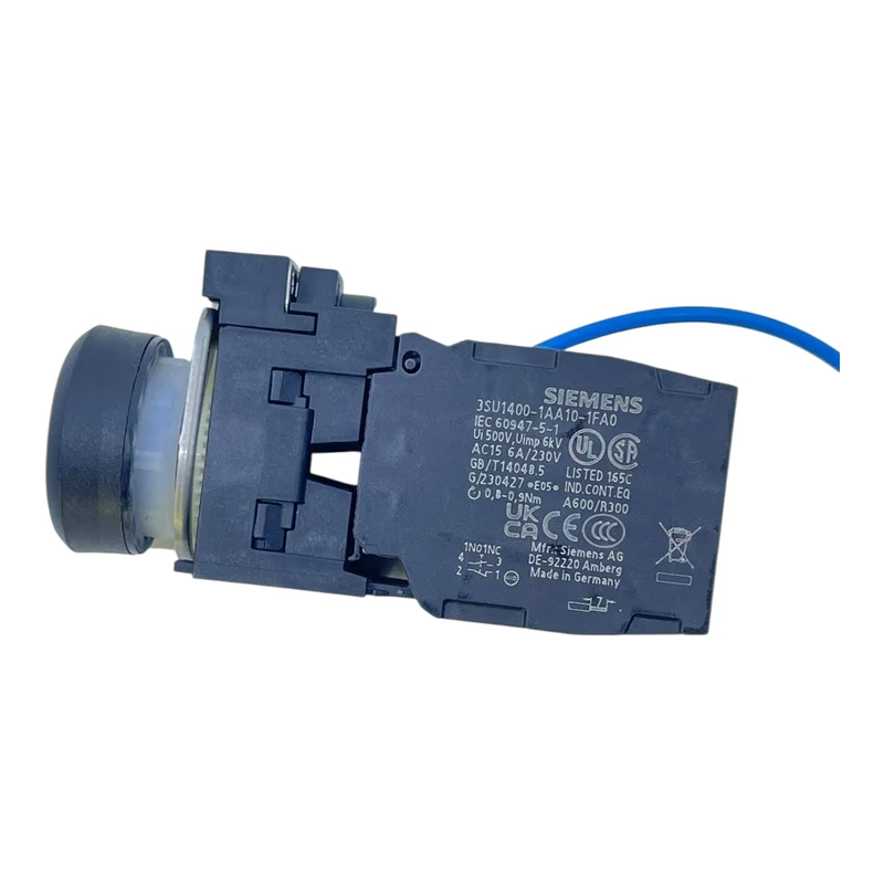 Siemens Drucktaster 3SU1400-1AA10-1FA0 mit LED-Modul 3SU1400-1CK10-1AAC