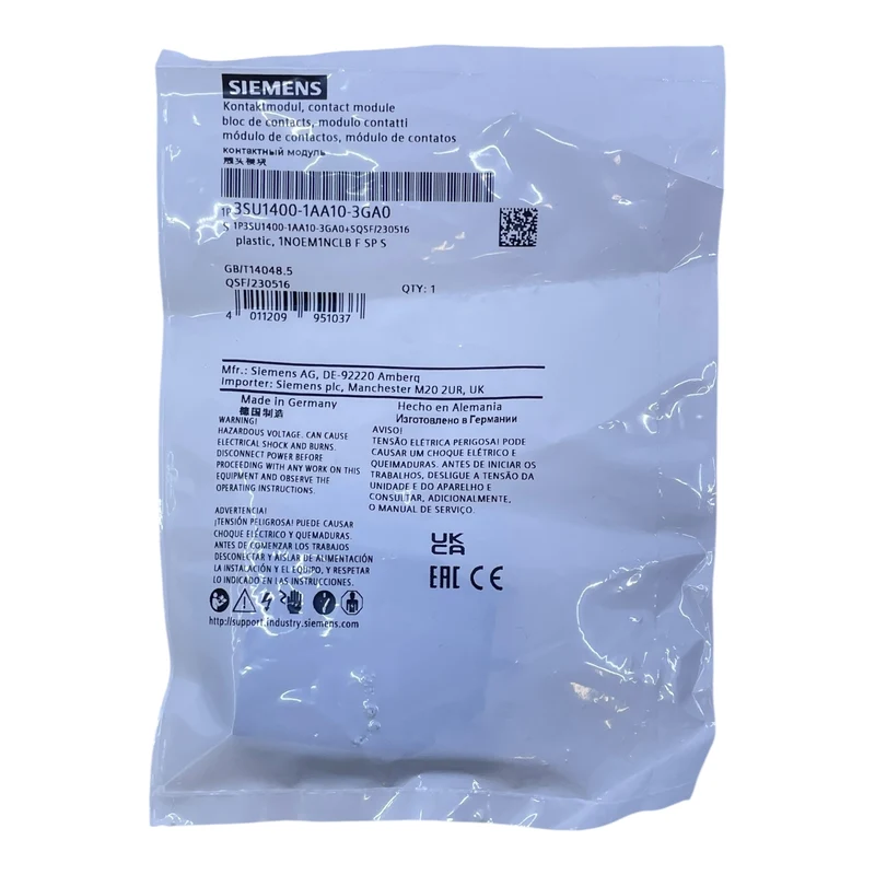 Siemens Kontaktmodul 3SU1400-1AA10-3GA0 1NO+1NC