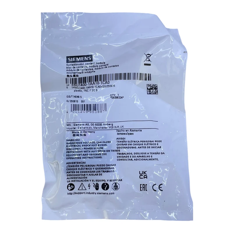 Siemens Kontaktmodul 3SU1400-1AA10-1CA0 für Drucktaster VE:2 Stück