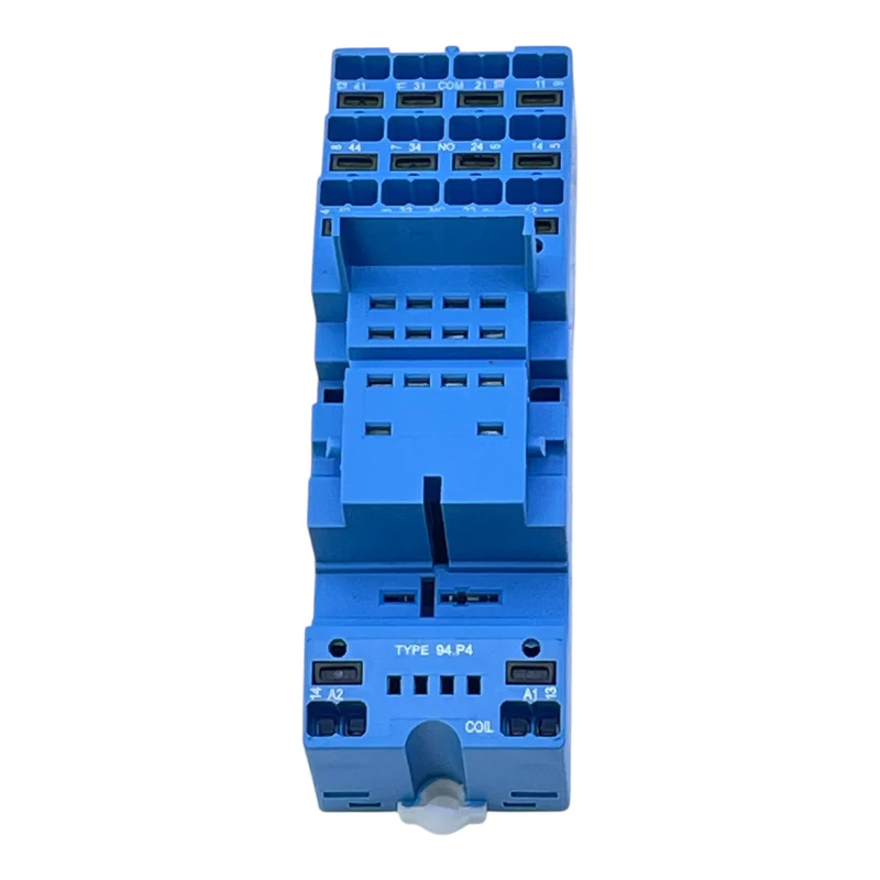 Finder Relaisfassung Typ 94.P4 für Serie 55/58 10A 300V Klemmenblock blau
