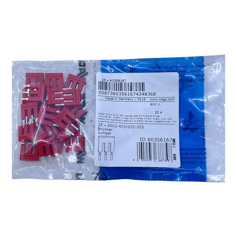 WAGO Brücker 3-polig 2002-403/000-005 25A 800V VE: 25 Stück Jumper