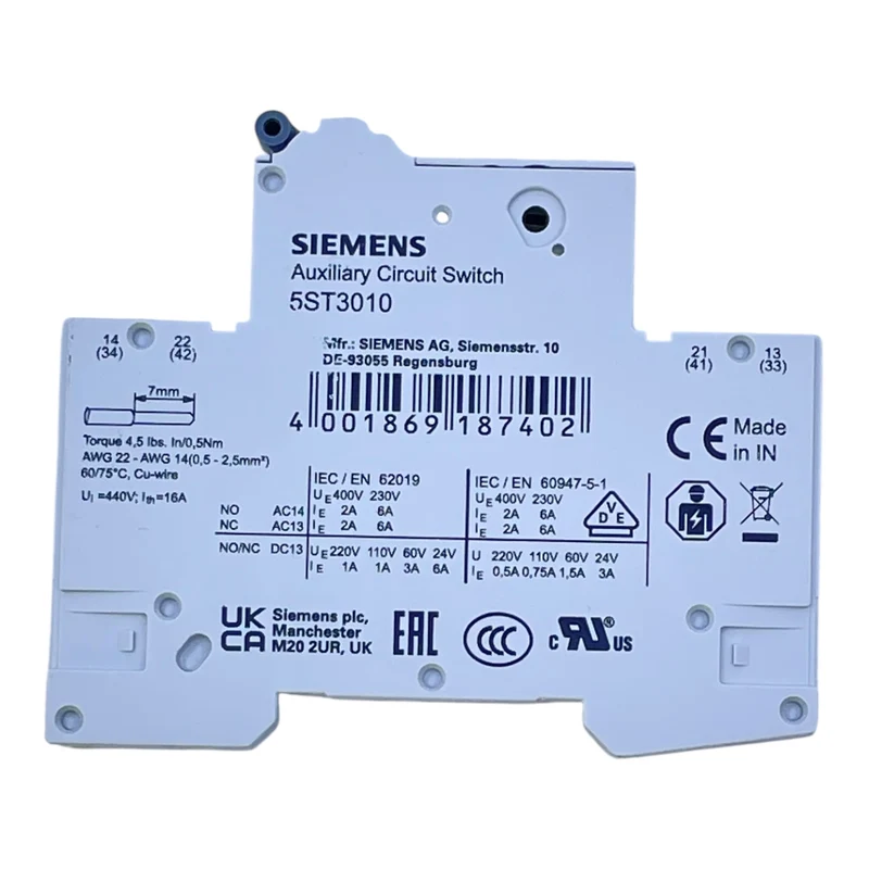 Siemens Hilfsschalter 5ST3010 für Leitungsschutzschalter Hilfsschalter