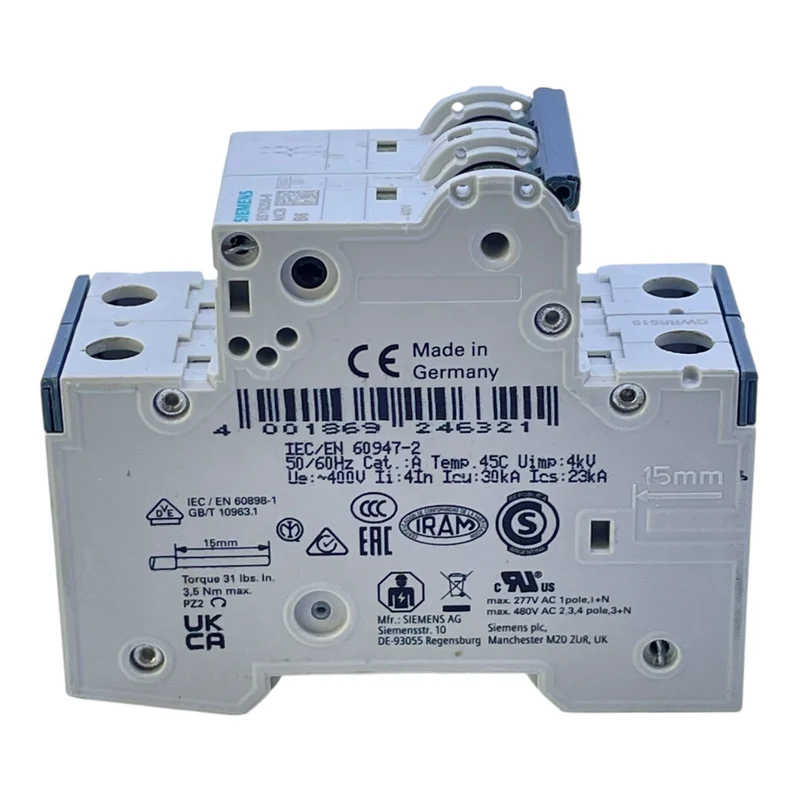 Siemens Leitungsschutzschalter 2-polig B6A 5SY6206-6 MCB 400V Sicherung