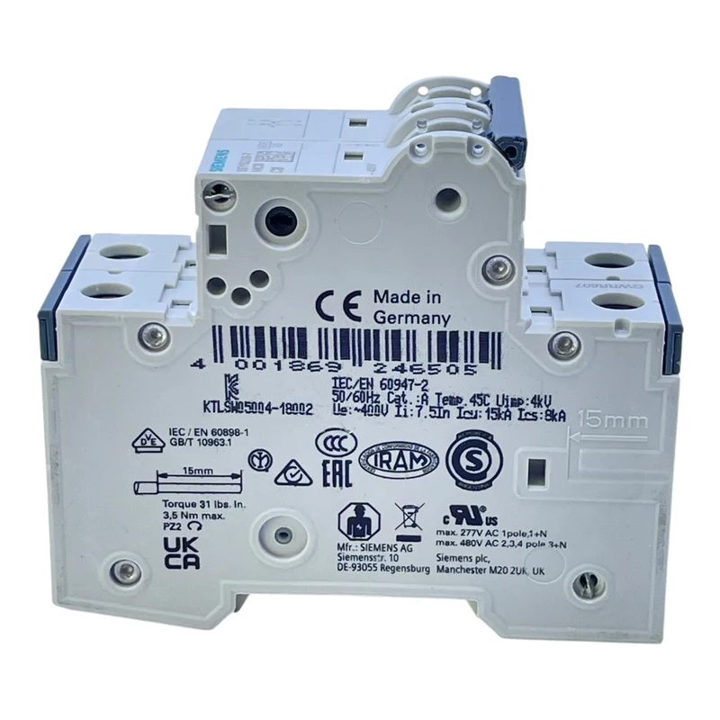 Siemens Leitungsschutzschalter 5SY6208-7 C8 2-polig 400V MCB Sicherungsautomat