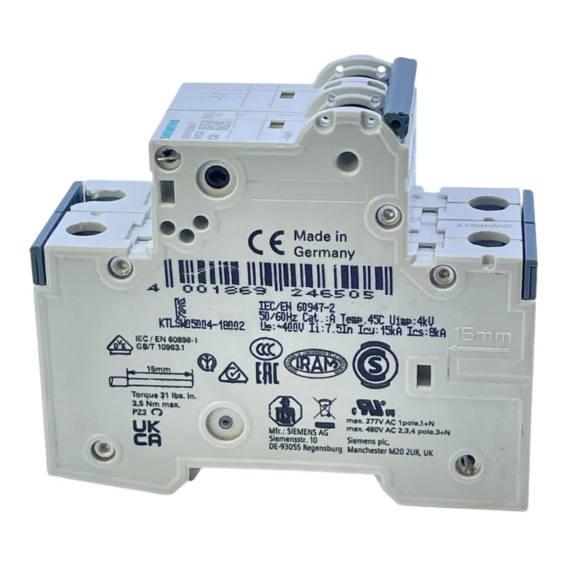 Siemens Leitungsschutzschalter 5SY6208-7 C8 2-polig 400V MCB Sicherungsautomat