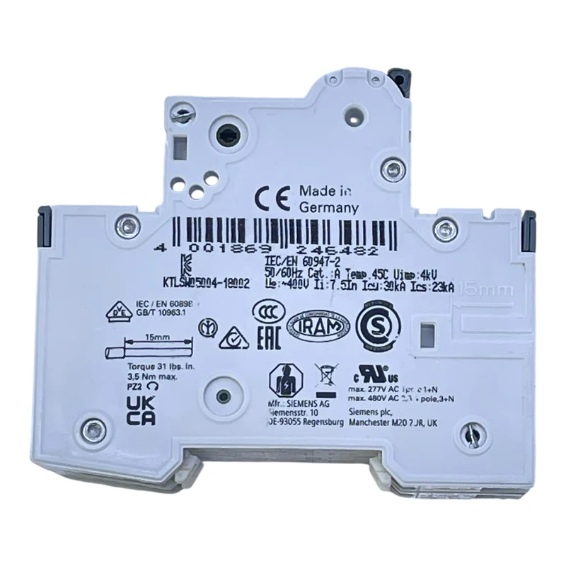 Siemens Leitungsschutzschalter 5SY6204-7 C4A 2-polig 400V Sicherungsautomat