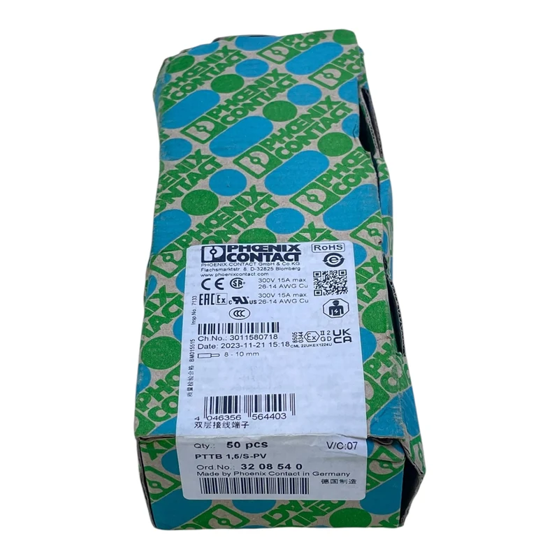 Phoenix Contact Klemme PTTB 1,5/S grau Reihenklemme 32 08 54 0 500V VE: 50 Stück