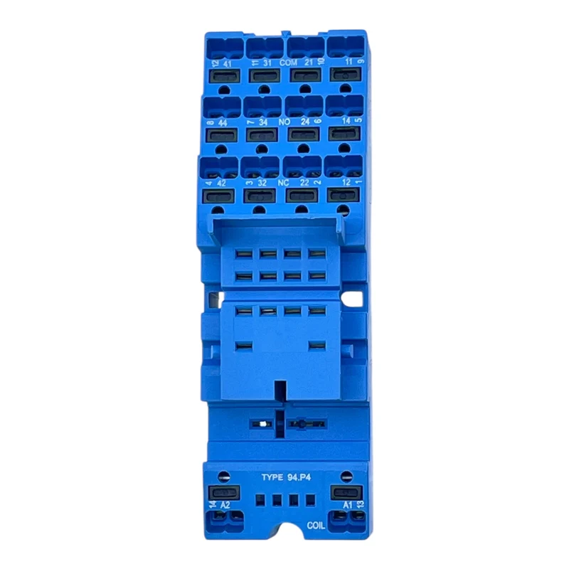 Finder Relaisfassung Typ 94.P4 für Serie 55/58 10A 300V Klemmenblock blau