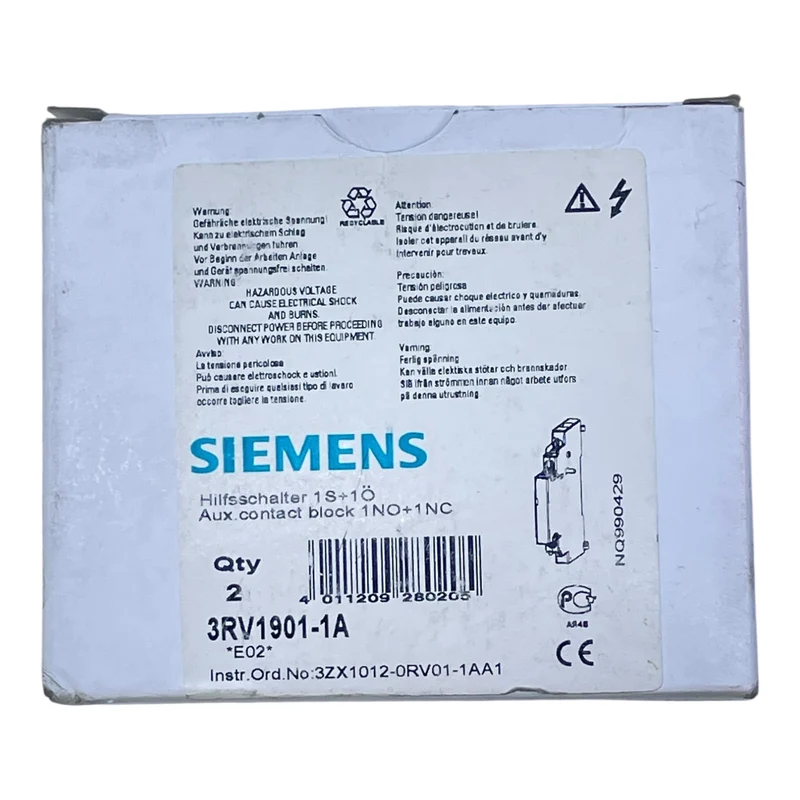Siemens Hilfsschalter 3RV1901-1A 1NO+1NC für Leistungsschalter Hilfsschalter