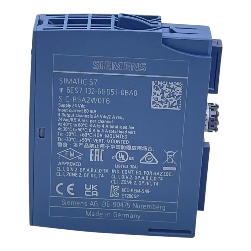 Siemens Relais-Ausgangsmodul 4x24VDC/2A 6ES7132-6GD51-0BA0 ET 200SP