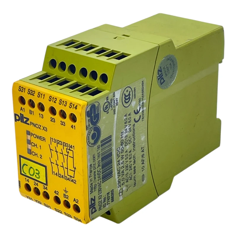 Pilz Sicherheitsrelais PNOZ X3 774318 230 VAC/24 VDC 3 NO + 1 NC