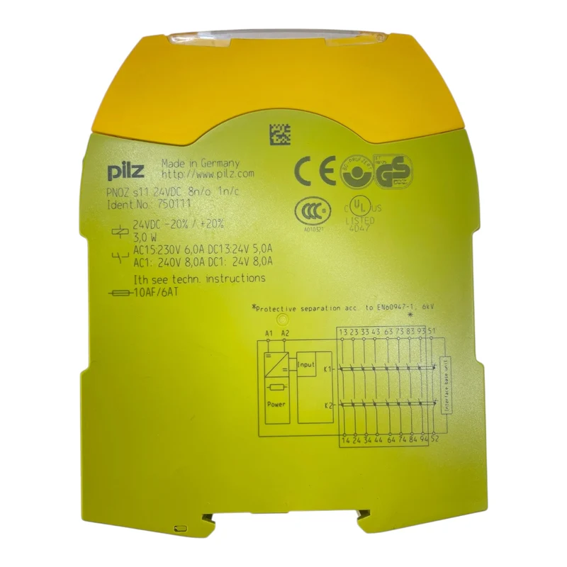 Pilz Sicherheitsmodul Sicherheitsrelais PNOZ s11 750111 8n/o 1n/c 24V DC Relais