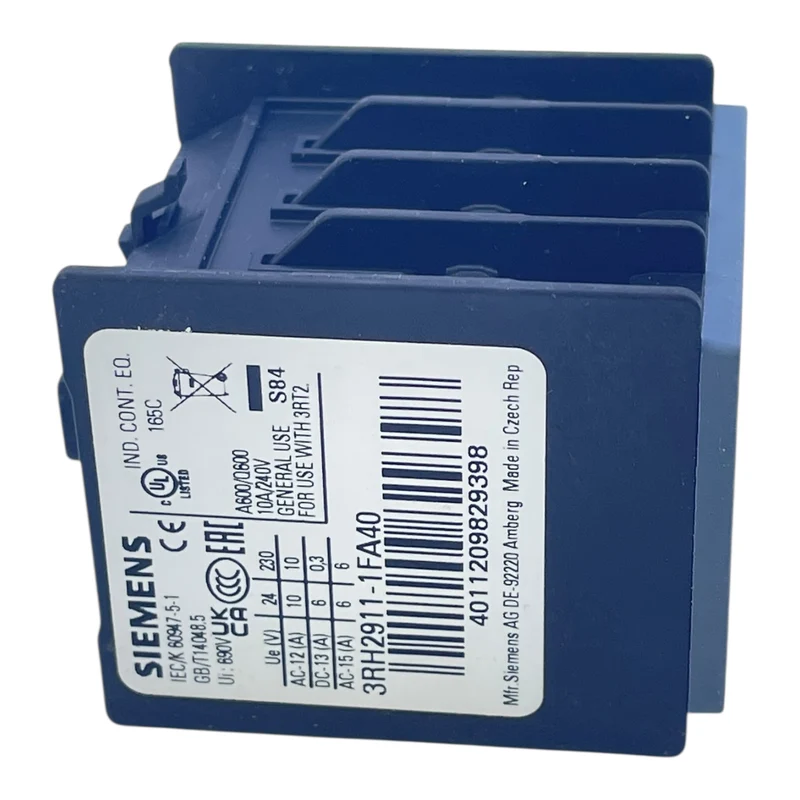 Siemens Hilfsschütz Hilfsschalterblock 3RH2911-1FA40 24V 230V Industrie Einsatz