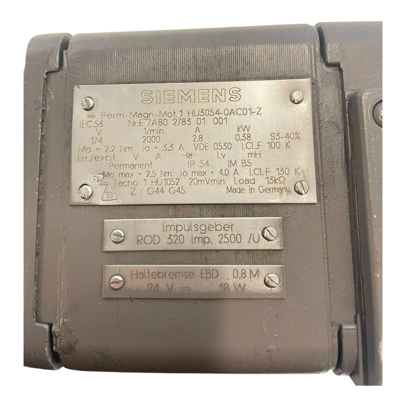Siemens Servomotor 0,38kW mit Haltebremse für Industrie Einsatz 1HU30540AC01Z