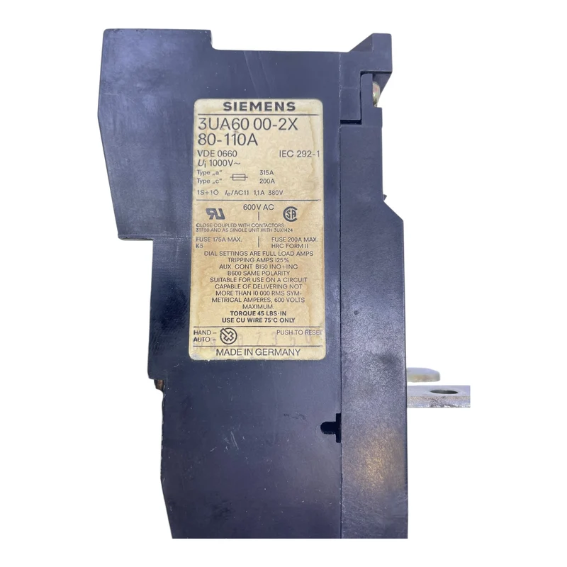 Siemens 3UA6000-2X Überlastrelais 80-110A - für industriellen Einsatz Relais
